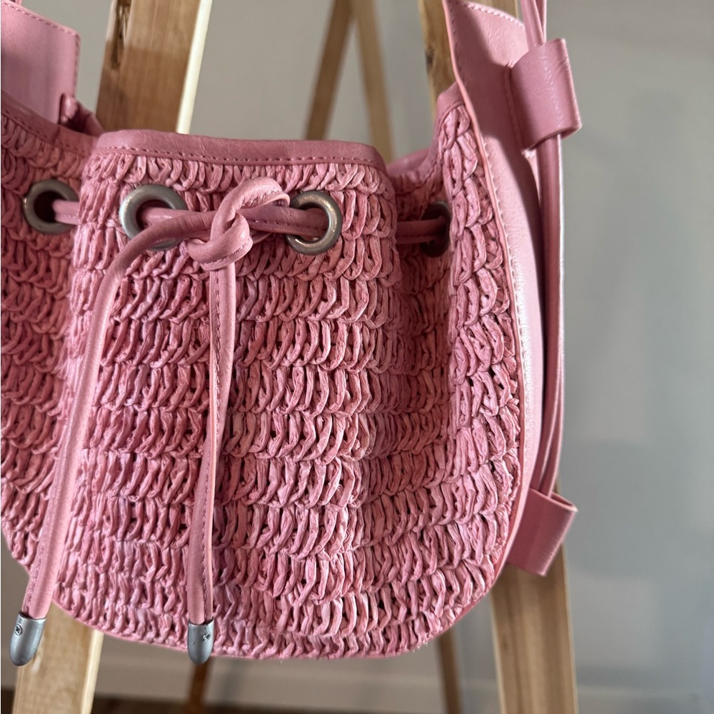 Free People Pink Cabana Woven Bag